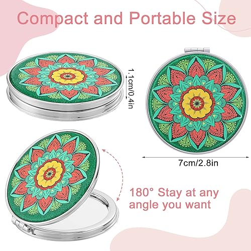 Miniatura 3 de Berlune Espejo compacto de bolsillo a granel, espejo de bolsillo, espejo portátil de maquillaje, espejo plegable de mano de doble cara con aumento