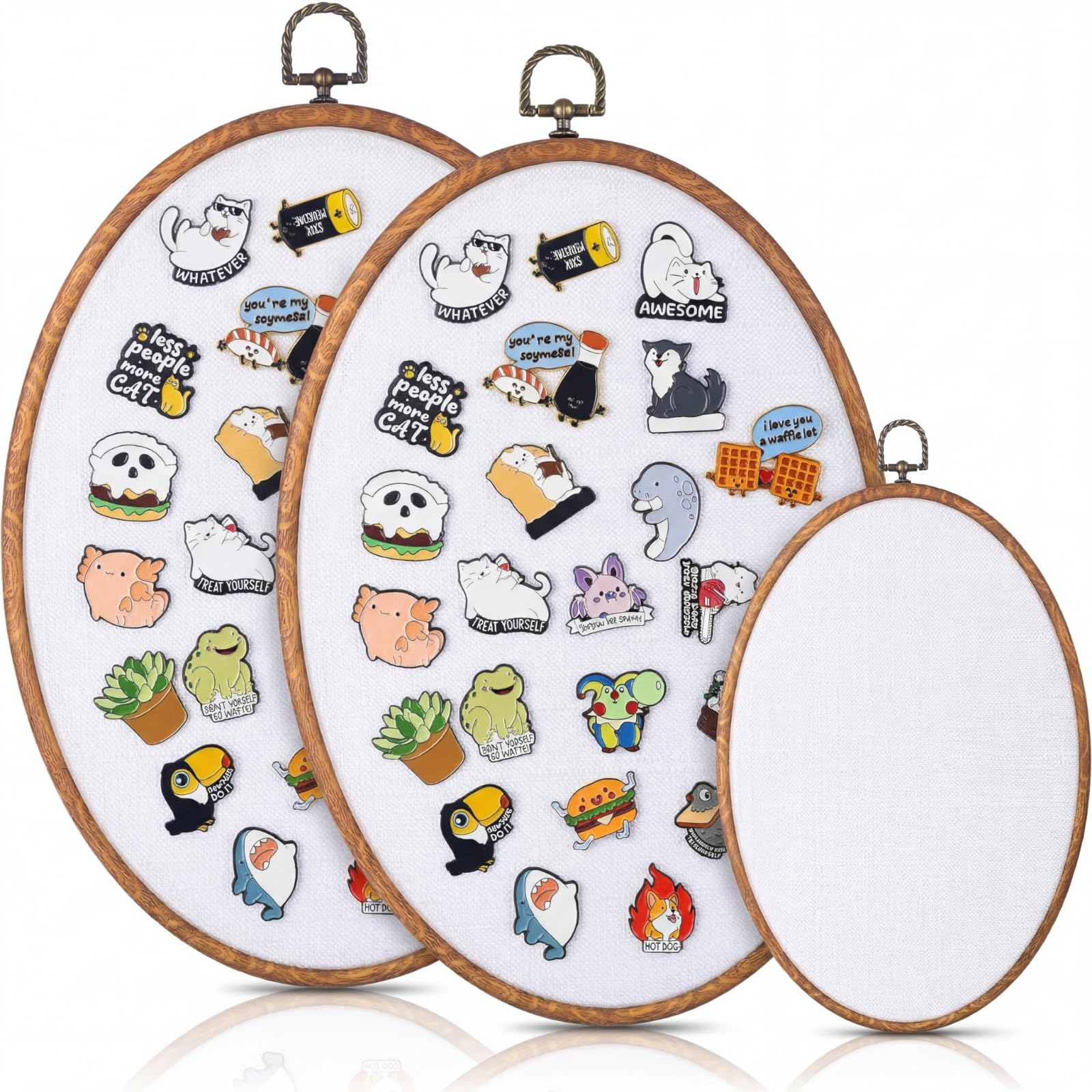 Yalikop Pin Display Board Fabric Enamel Pin Boards, White, 11.4" X 8.6", 2