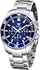 Watch Stainless Steel Mens Luminous Chronograph, Large Dial 3TM Waterproof Watch, Wrist Movement Simulation Date
