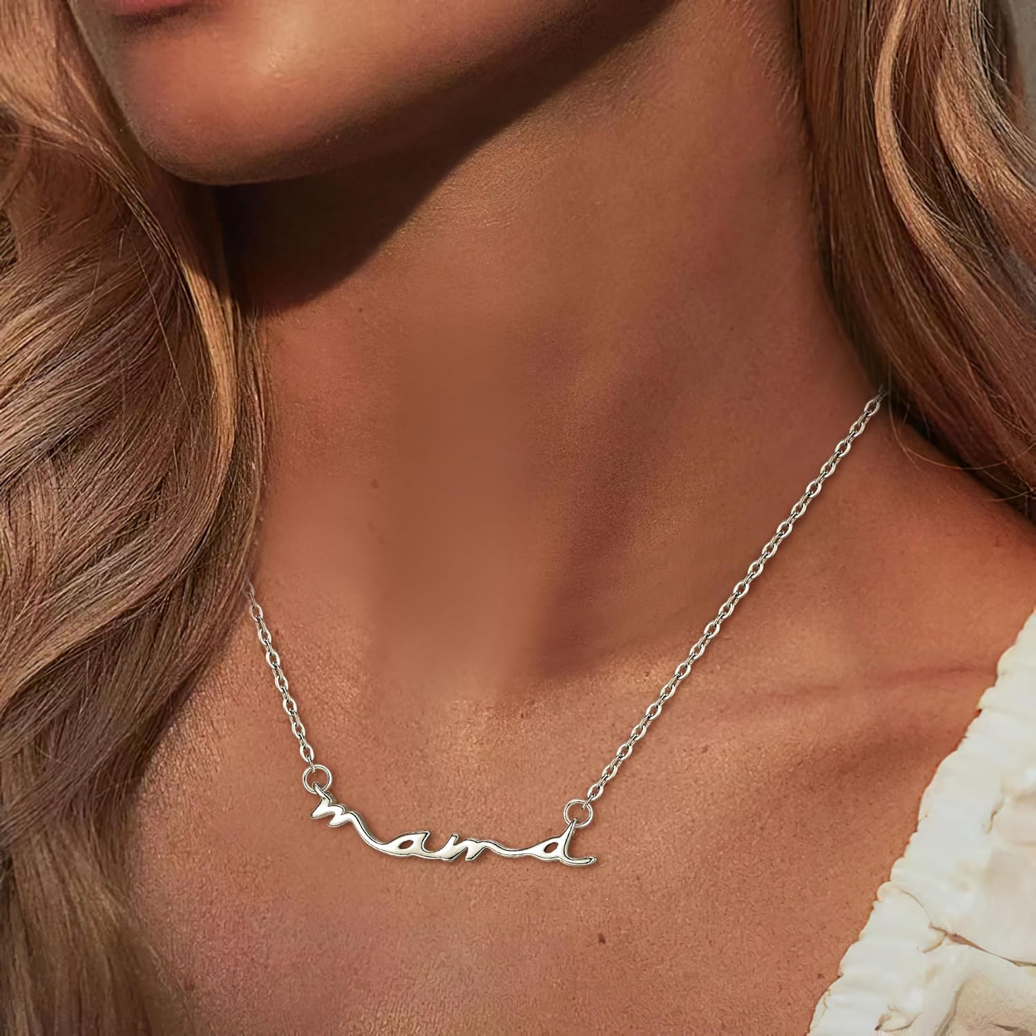 BriLove Mama Necklace 925 Sterling Silver Mom Necklace for Women, Dainty Mother Jewelry Cute Pendant Necklaces Gift for Mother's Day/Birthday/Valentines Day/Christmas - Image 2