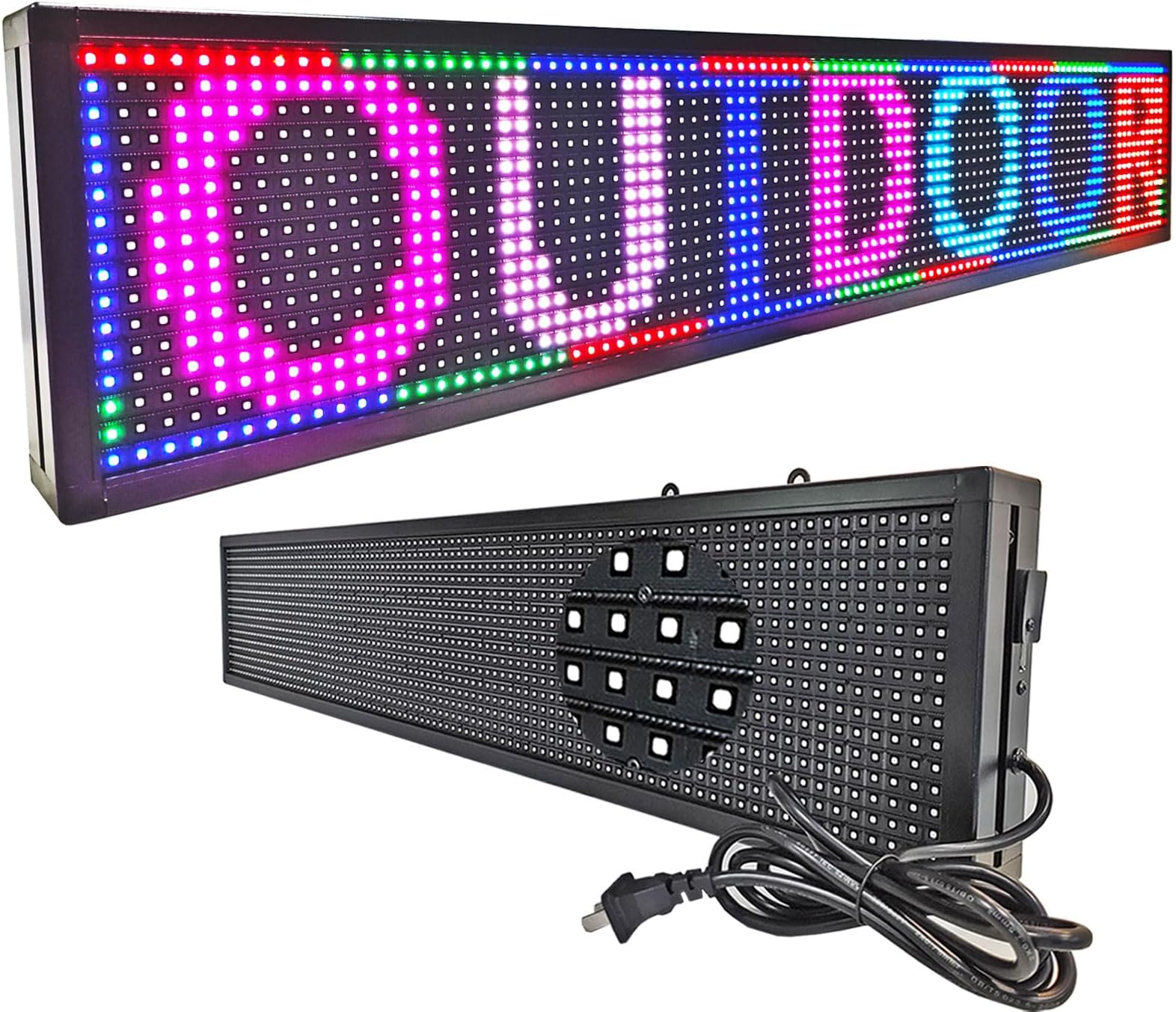 HS Programmable Scrolling led sign, High Brightness Full Color Outdoor Waterproof, Digital Display Board for Advertising Store Business Window Restaurant P10 (39''x8'')