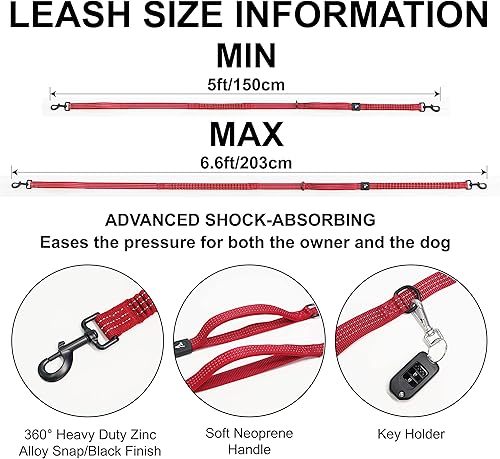 Miniatura 2 de KZJBELT-11 - Cinturón para correr y manos libres, correa elástica retráctil con absorción de golpes, con cinturón para correr, caminar, entrenar,