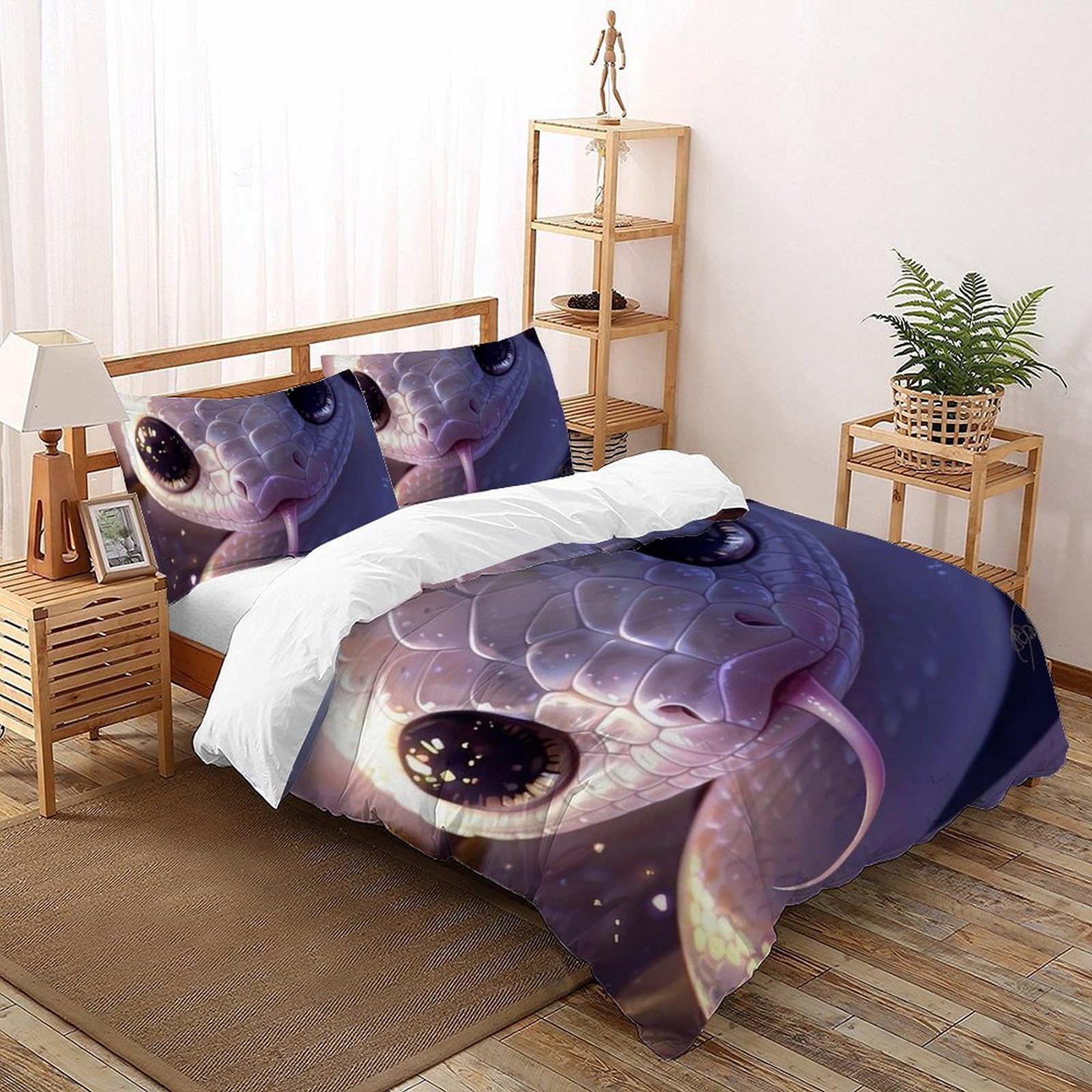 Parure de lit serpent 100% coton pour chambre d'enfant douce