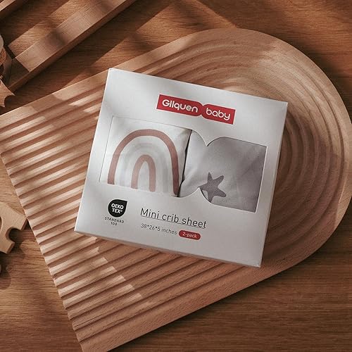 Miniatura 6 de Gllquen Baby Pack N Play - Sábanas ajustables para colchón de paquete y juego, sábana portátil de mini cunas, ultra suave, ajuste natural, funda de