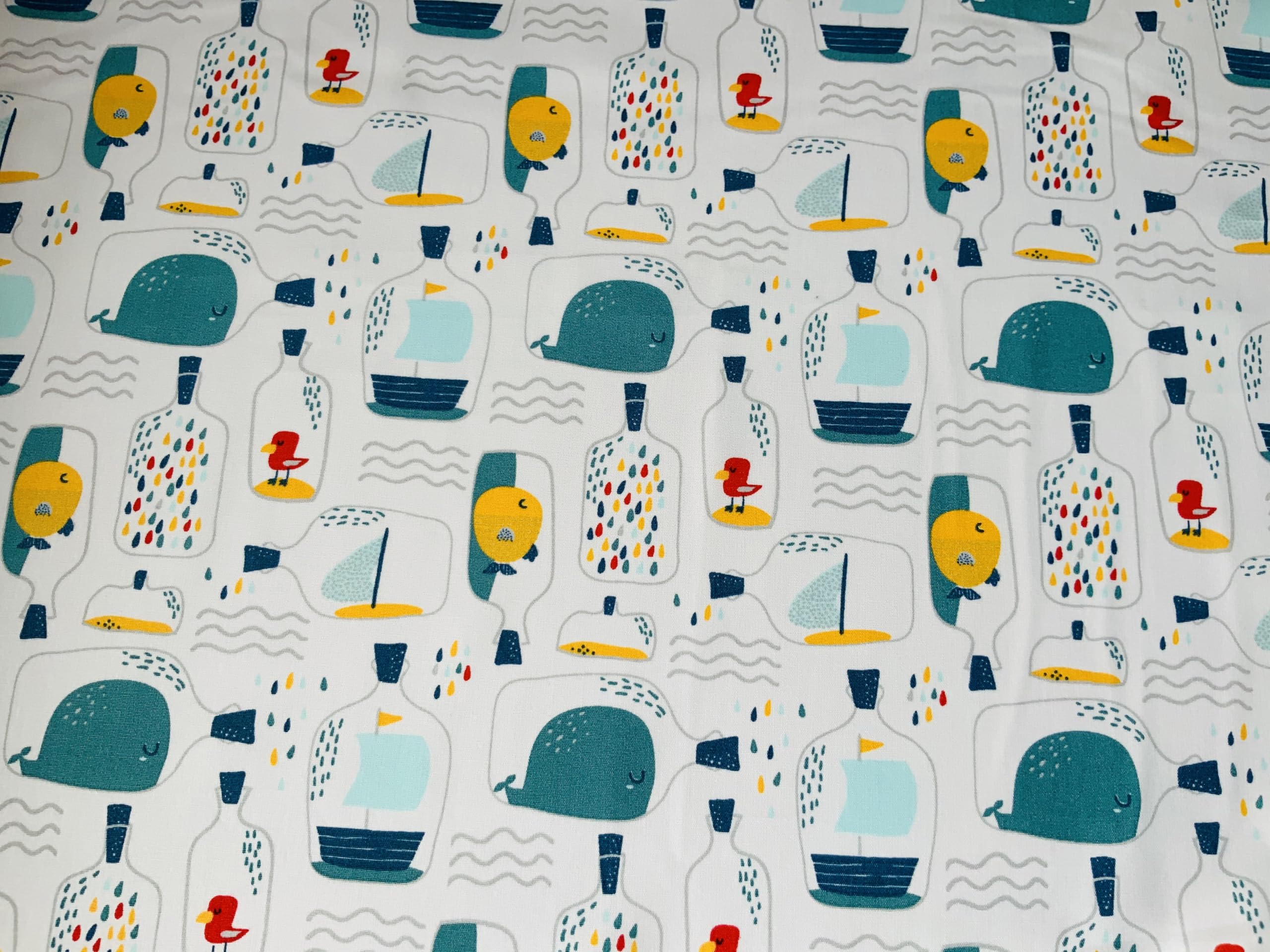 Nautical Fabric, 100% Cotton Printed Material, 44” Wide, Maritime Themed Fabric by The Metre, Ideal for Crafts Quilting - Image 2