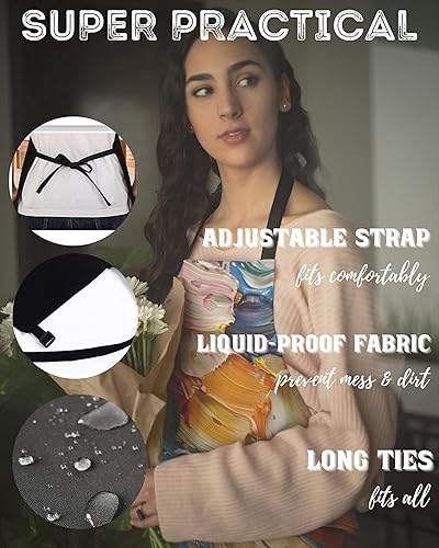 Miniatura 6 de InnoBeta Delantal de artista regalos para pintores con bolsillos, delantales de pintura, regalos para amantes de la pintura