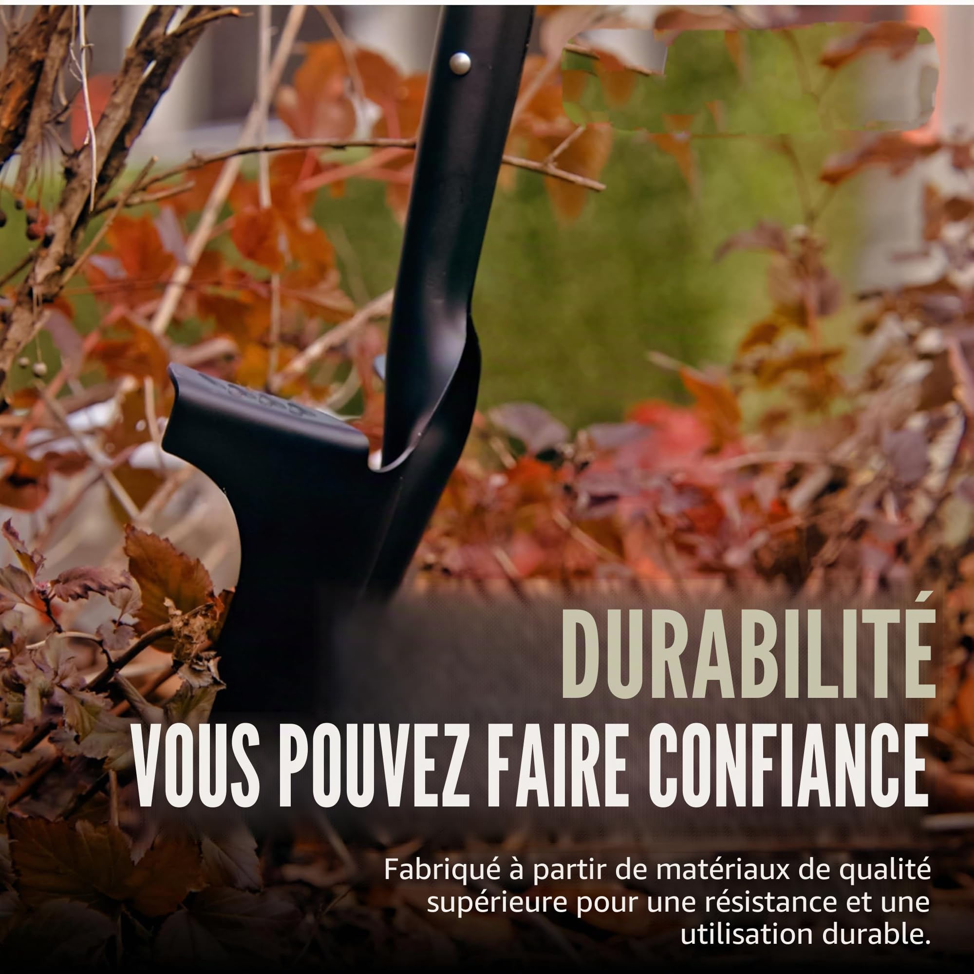 Root Slayer RS220 Pelle de jardin robuste avec lame dentelée Noir