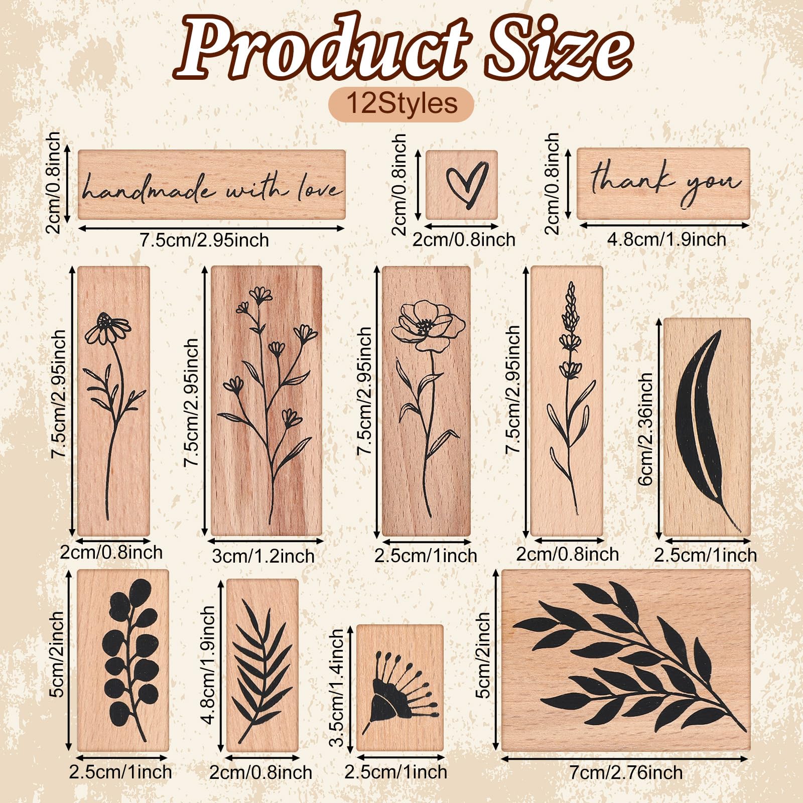 Vintage Plant & Flower Rubber Stamps - DIY Craft Supplies -2 Vintage Plant & Flower Rubber Stamps - DIY Craft Supplies -2