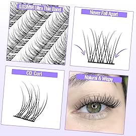 Natural Cluster Lashes CC-Curly 168 Pcs Wispy Lash Extensions 9-11MM Mixed Lengths Eyelash Extension Individuals Self Application DIY at Home by Mavphne