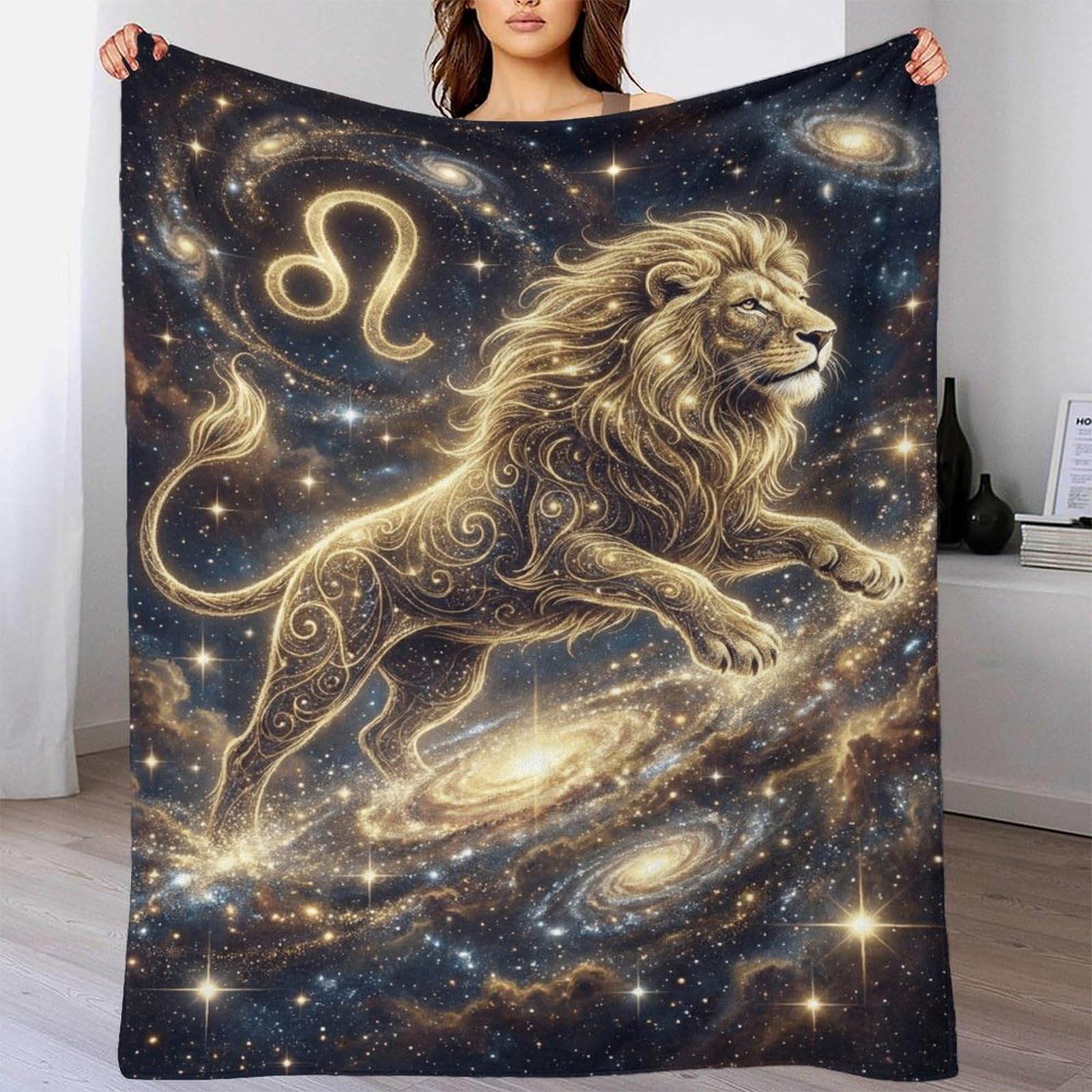 H3B8U2Y5 Leo Zodiac for for Flannel Throw Blanket, Bedroom Nap Use