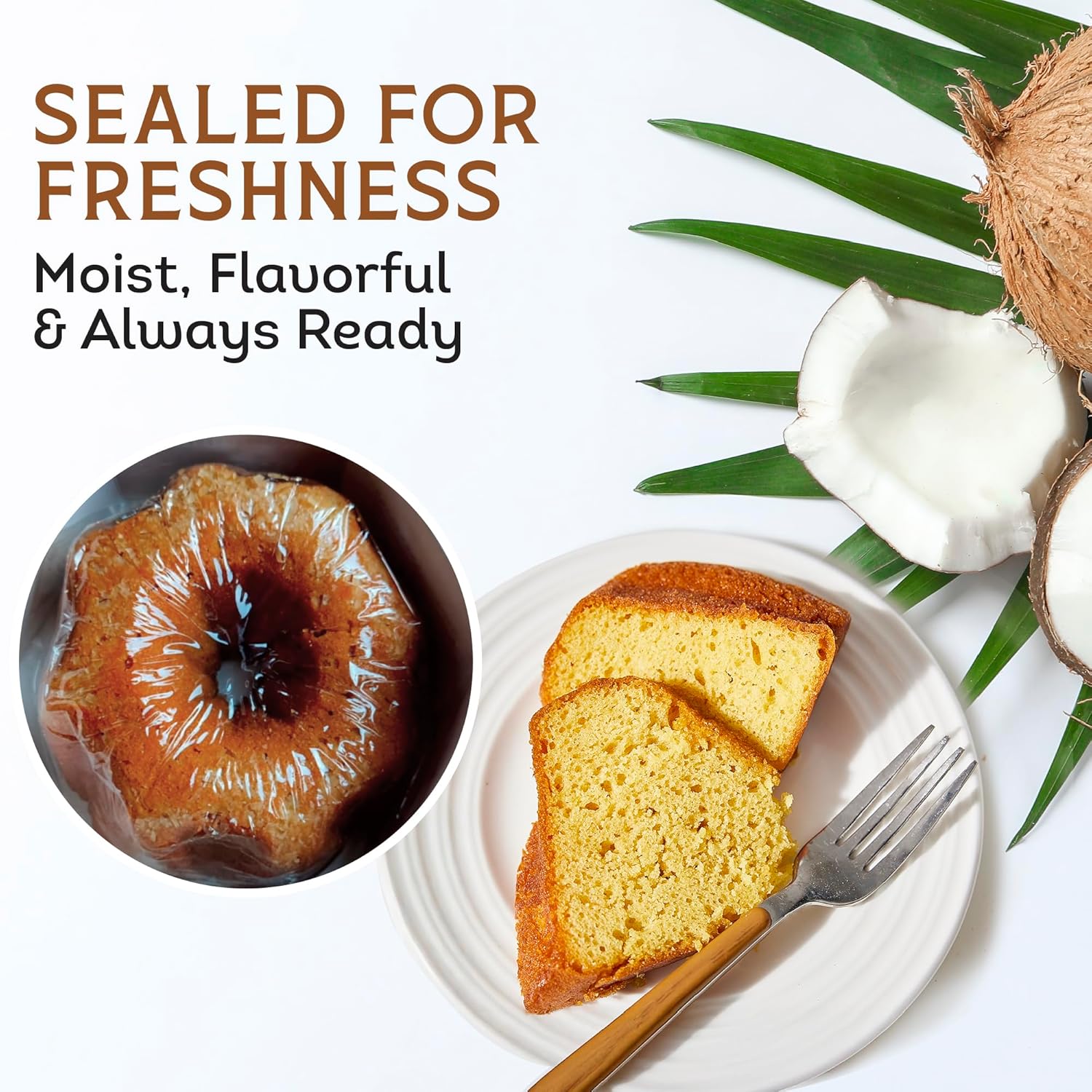 TORTUGA Caribbean Coconut Rum Cake - 16 oz Rum Cake - The Perfect Premium Gourmet Gift for Gift Baskets, Parties, Holidays, and Birthdays