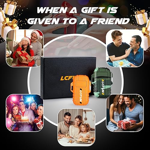 Miniatura 8 de LcFun Paquete de 2 Encendedores Impermeables, Encendedores de Antorcha para Exteriores Resistentes al Viento Recargables de Butano - SIN Butano,