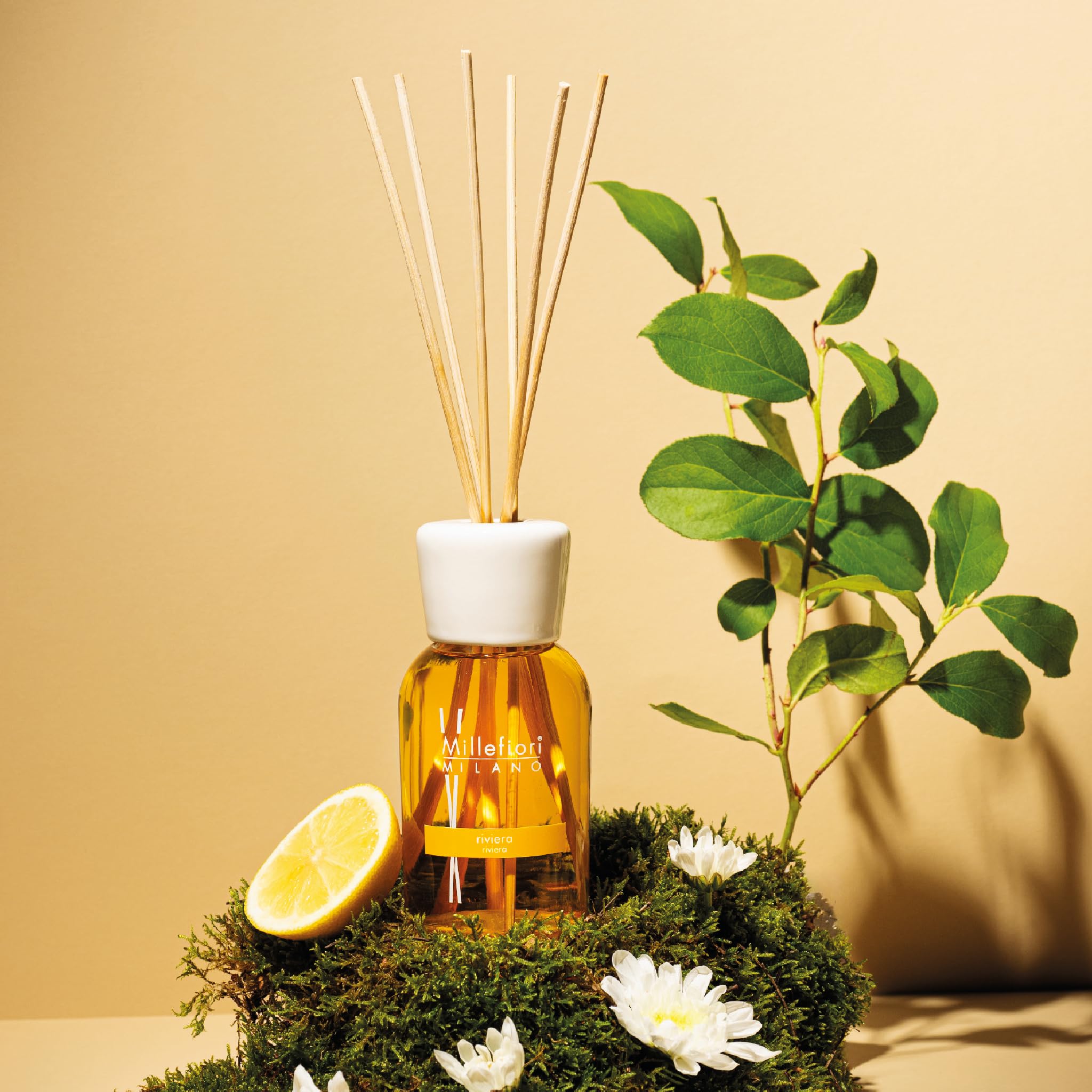 Millefiori Milano – Diffusore a Bastoncini 250 ml, Riviera – Profumatore Ambiente Raffinato con Note Fresche e Agrumate