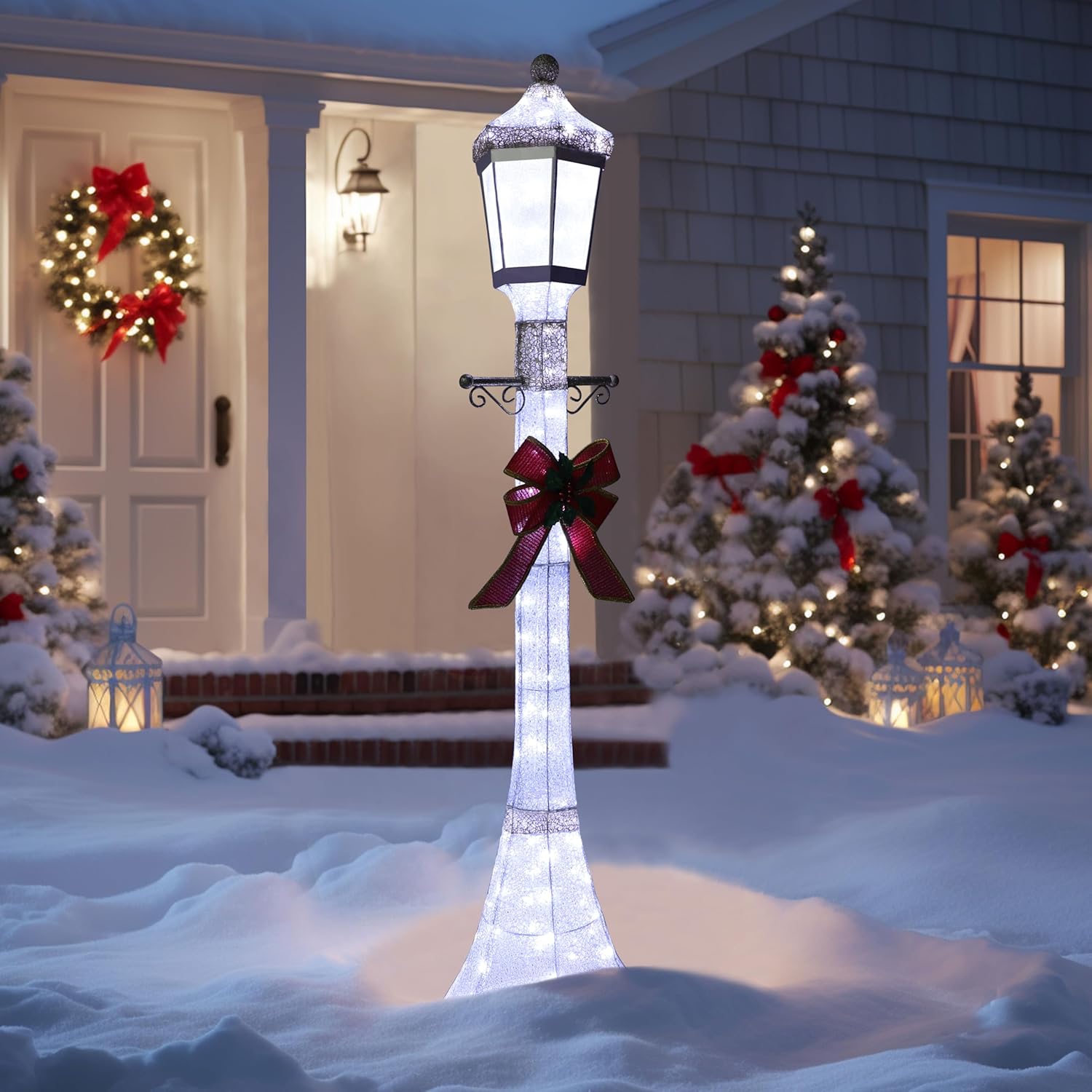 VEIKOU 6FT Lighted Christmas Lamp Post