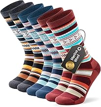 TANSTC Merino Wool Hiking Socks for Men & Women – Breathable Cushioned Crew for Walking, Work & Outdoor, Temperature Regulating, 3 Pairs, OEKO-TEX Certified