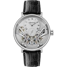 Ingersoll The Tennessee Mens Automatic Watch 45.5mm Silver Dial Black Leather Strap I13105