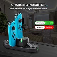 Vista 3 de DEVASO controlador cargador para Nintendo Switch 6 en 1 estación de carga compatible con 4 controladores JoyCon y 2 NS Pro para cargar