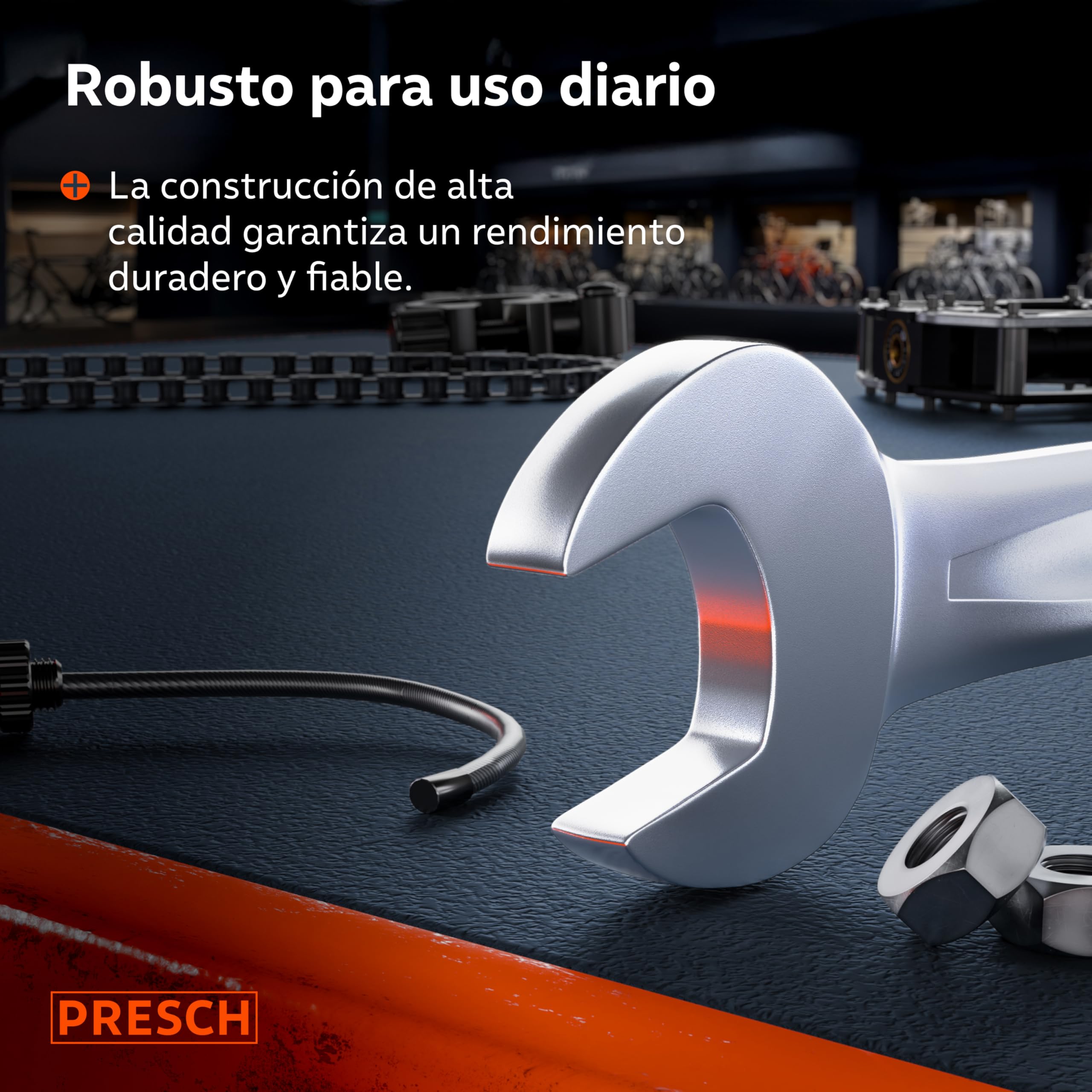PRESCH Llave combinada 12mm - Llave fija con precisión y extremadamente robusta - Extremo de boca inclinado 15° para trabajos en espacios reducidos