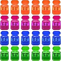 Vista 9 de AUSTARK 24 sacapuntas manuales, pequeños sacapuntas de doble agujero a granel para escuela, oficina, hogar, suministros de regreso a clases