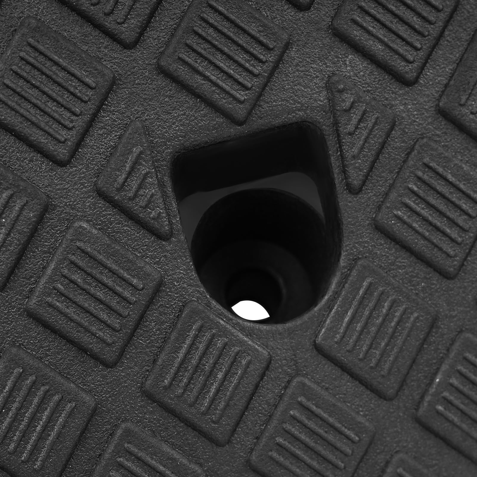 Rampa per marciapiede per gradini alti da 16 cm, 2 pezzi, portatile, antiscivolo, in plastica, per vialetto, stazione di ricarica per marciapiede auto (nero, 16 cm)