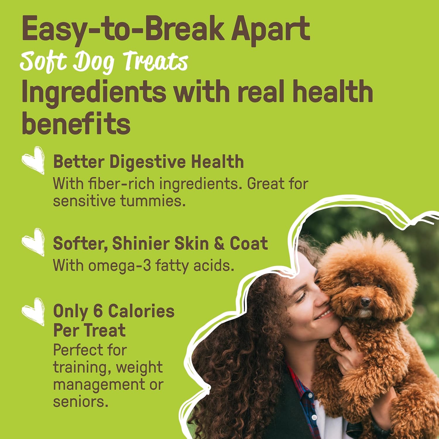 COOKIE PAL Organic Soft Dog Treats (Peanut Butter & Apple), Low Calorie Peanut Butter Puppy Biscuits, Human Grade Biscuits, Non-GMO, Perfect for Training Dog Treats, 8.8 oz (Pk of 3)