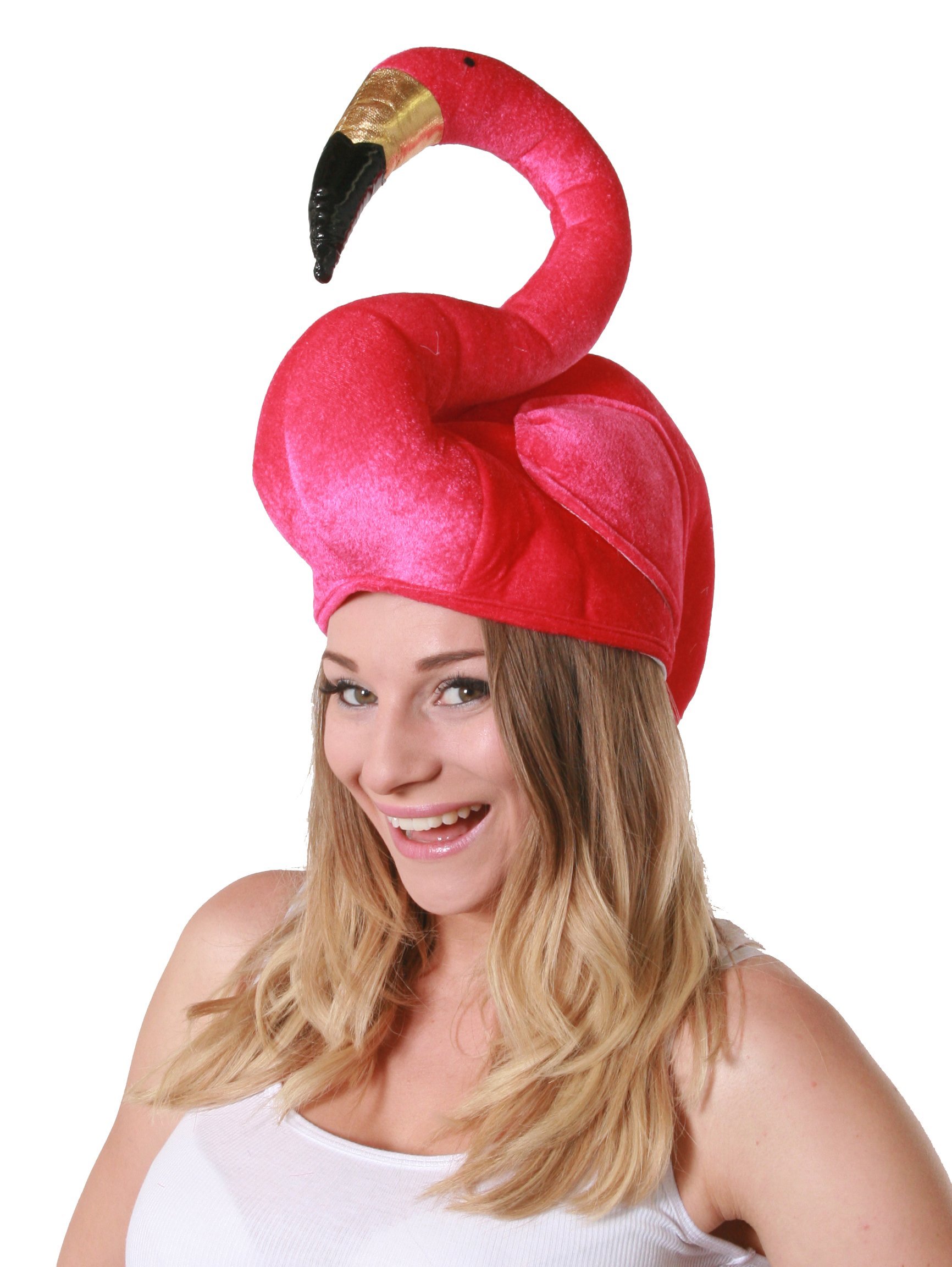 HAWAIIAN HULA LEI Blumengirlande + ROSA FLAMINGO HUT – Karneval, Party, Sommer (Unisex)