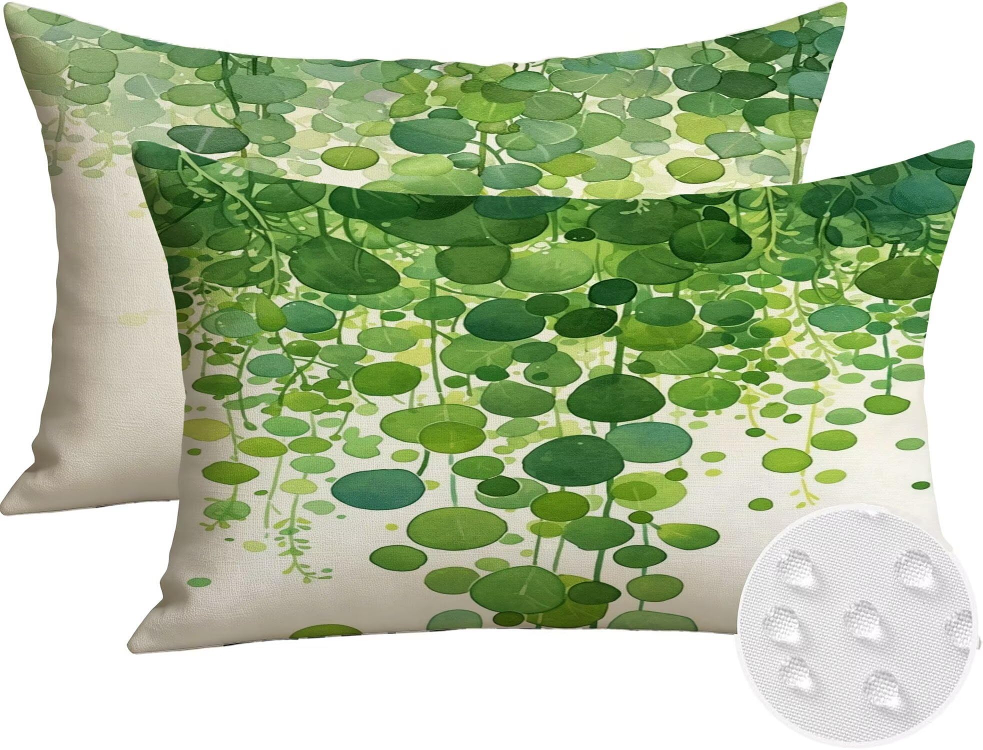 Générique Housse Coussin Exterieur Impermeable 30x50cm Vert Décoratif Taie d'oreiller Decoration Botanique Housse de Coussin Exterieur Impermeable pour Salon de Jardin Lot 2. T-3265