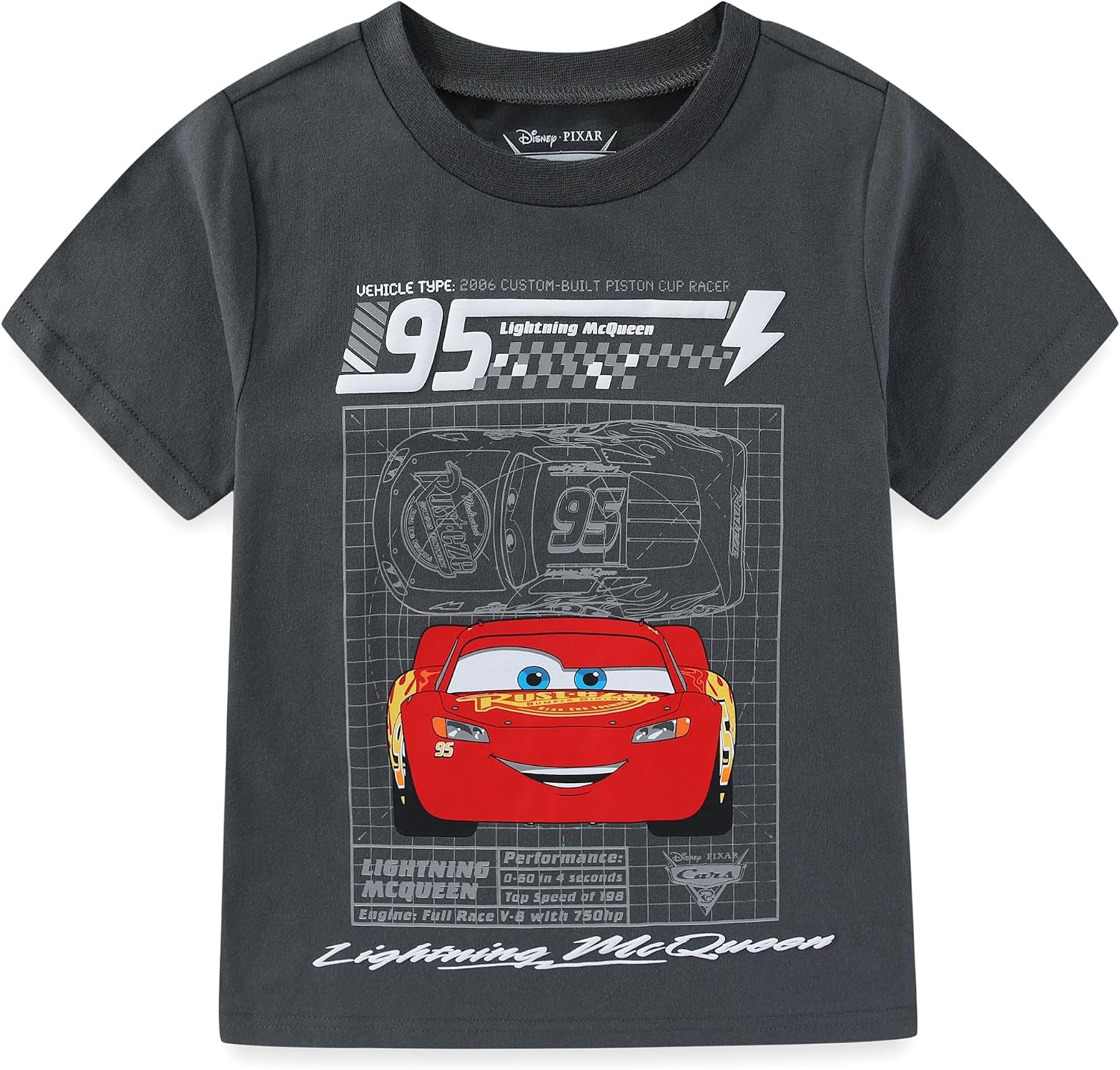 Disney Cars Lightning McQueen Boys Short Sleeve T-Shirt and Mesh Short Set for Toddler and Big Kids image 2