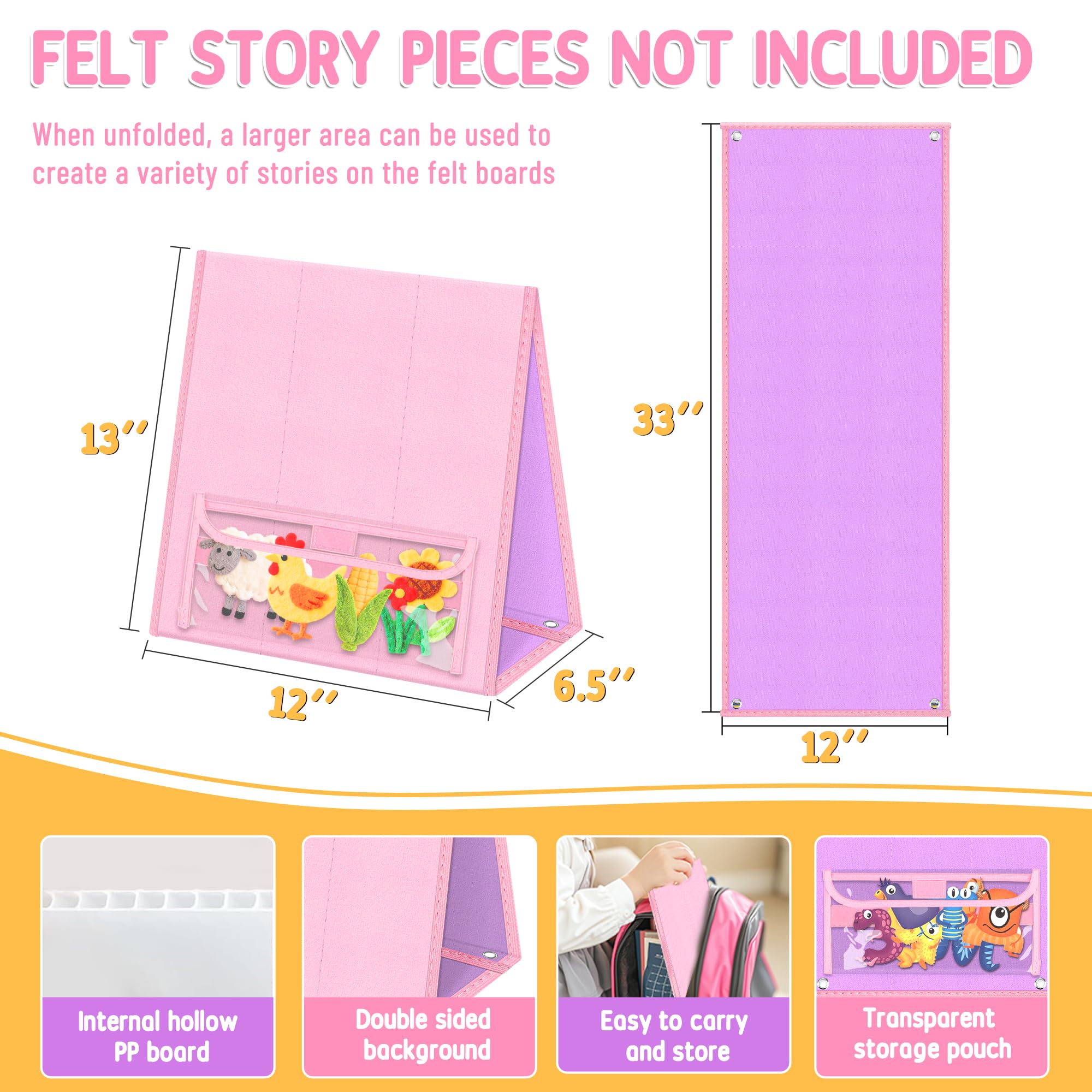 Tablero De Fieltro Reversible Y Plegable Para Niños | Doble Cara Verde/Azul | Ideal Para Cuentacuentos Y Aprendizaje Preescolar (42x32 Cm)