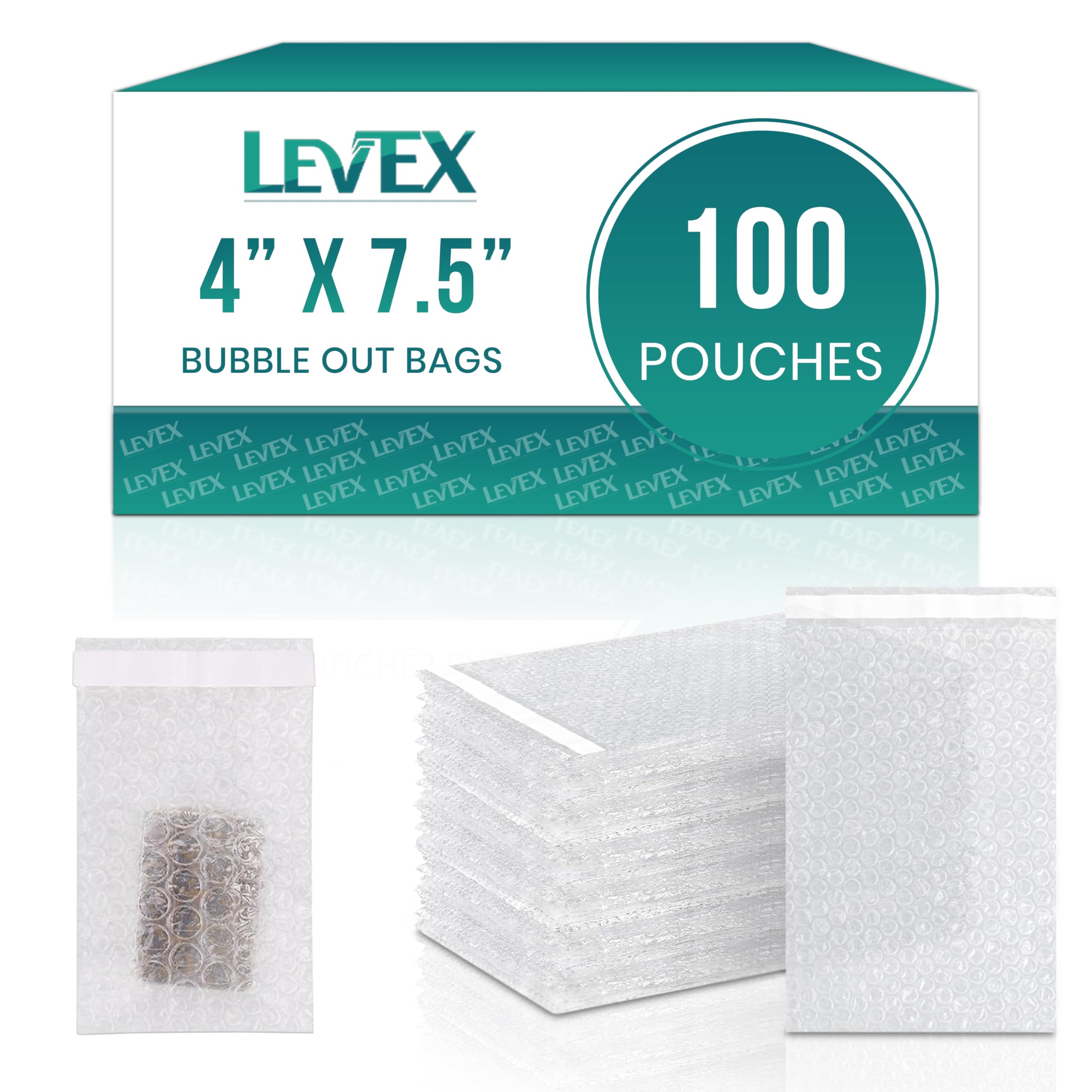 Pochettes à Bulles Levex de 10,2 x 19,1 cm Antichocs et Auto-Adhésives pour Emballage Sécurisé