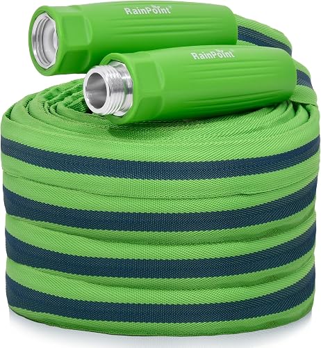 Garden Hose 100FT, Up to 60% Lighter Non-Expanding Water Hose with TPE Inner Tube, Lightweight & Flexible Anti-Kink Hose, 800D Oxford Fabric, Weather-Resistant, 450PSI Burst, 3/4" Fittings