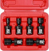 Vista 7 de MIXPOWER Juego de 6 piezas de enchufe de impacto universal poco profundo de 1/4" Drive SAE, 1/4" - 9/16", enchufe giratorio con oscilación flexible