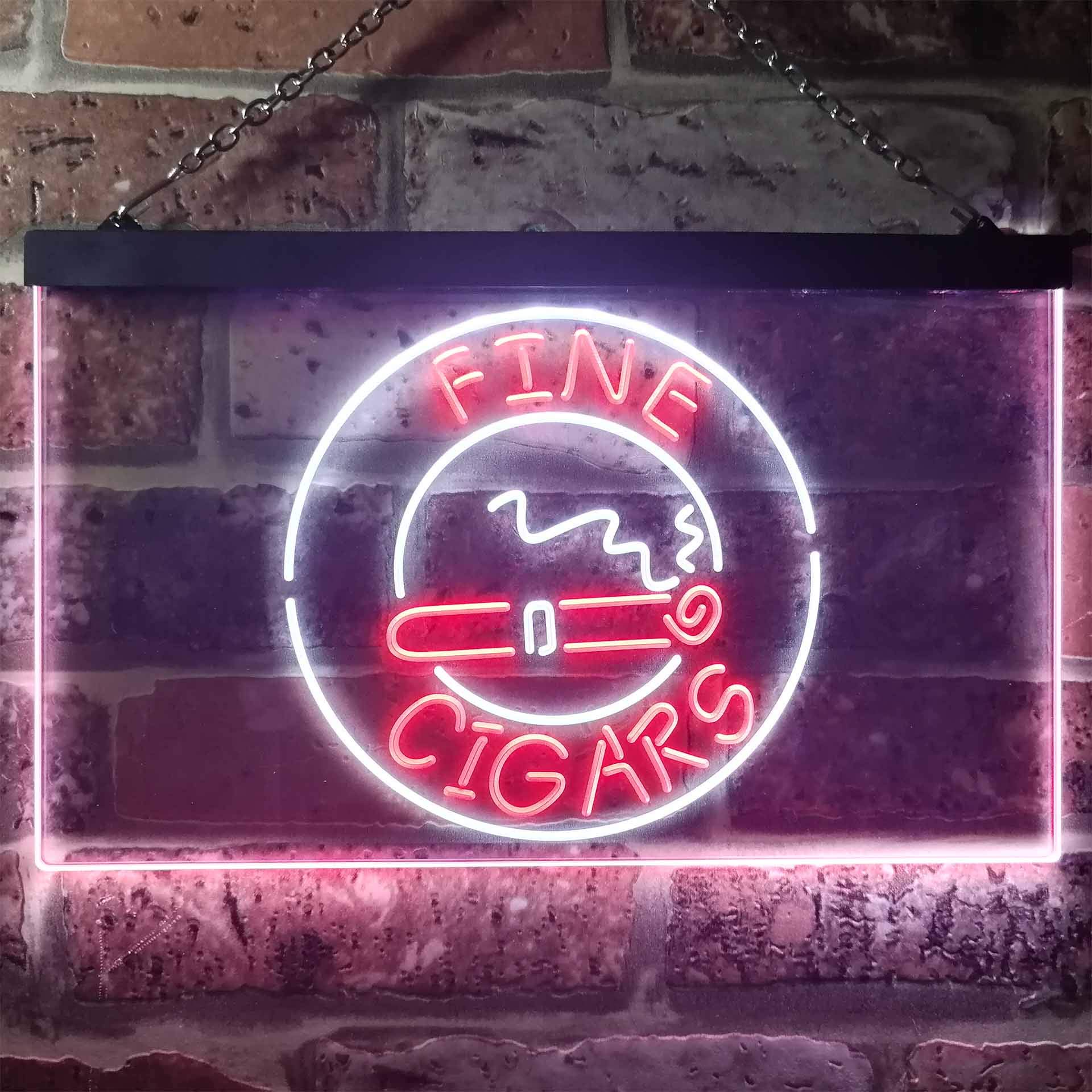 Fine Cigars VIP Room Dual Color LED Enseigne Lumineuse Neon Sign Blanc et rouge 600 x 400mm st6s64-i3292-wr