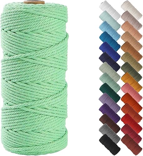 Miniatura 133 de NOANTA - Cuerda de macramé color marrón amarillento, 1/8 pulgadas (3 mm) x 109 yardas (100 metros), cuerda de algodón colorido para colgar