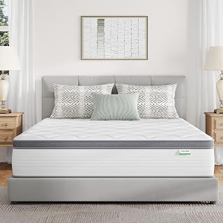 Novilla Queen Mattress, 12 Inch Hybrid Mattress Queen Combine Innerspring and Comfort Foam Layer, Pressure Relief & Motion Isolation, Medium Firm Feel - Amazon product rated Grade A