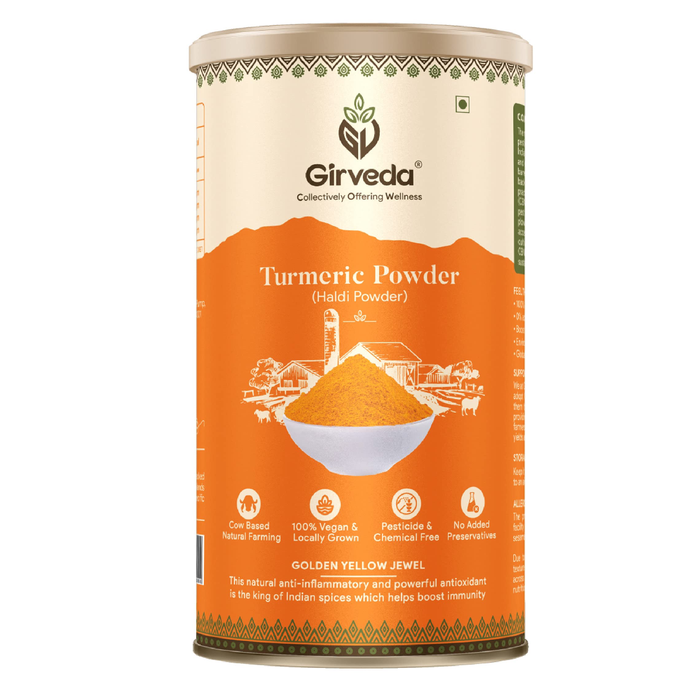 Girveda 200 gm Turmeric Powder (Cow Based Natural Farming) Haldi Powder (B09B695T4W) Amazon Price History, Amazon Price Tracker
