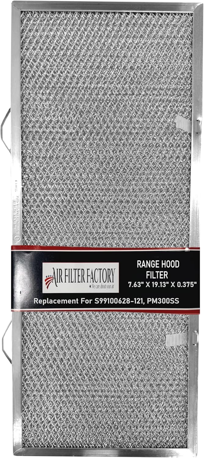 Air Filter Factory Replacement For S99100628-121, PM300SS Broan Grease Range Hood Filter 7.63 X 19.13 X 0.375 Inches