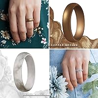 Vista 7 de ThunderFit - Anillo de boda de silicona para mujer, anillos de goma, con 5,5 mm de ancho, 2 mm de grosor