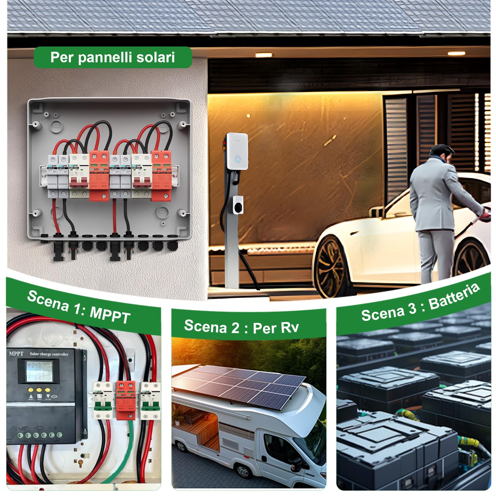 Scaricatore di Sovratensione DC1000V 20kA~40kA 2P Fotovoltaico Protezione Contro Sovratensioni