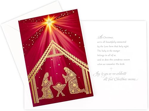 Miniatura 6 de Hallmark Surtido de tarjetas de Navidad religiosas en caja, bendiciones de Navidad (6 diseños, 24 tarjetas con sobres) y tarjetas religiosas de