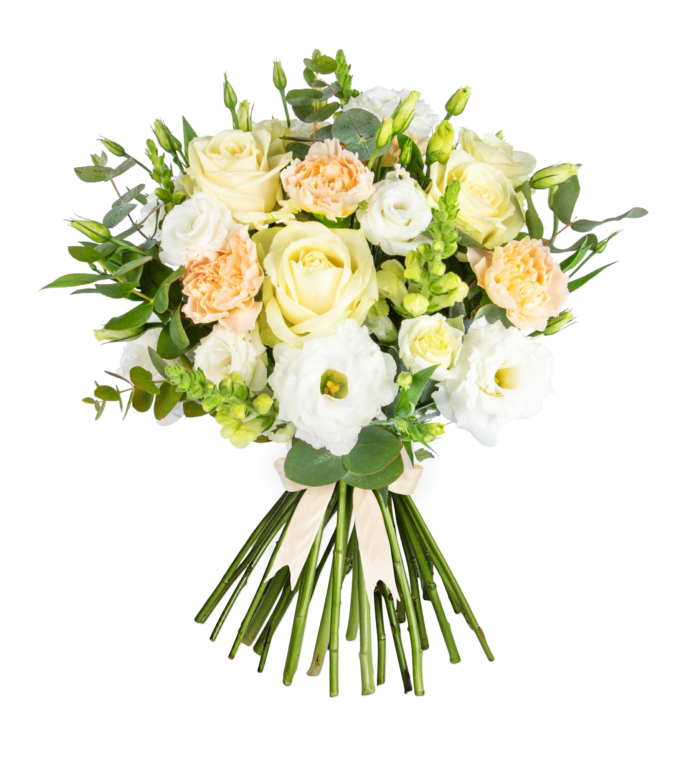 Pure Delight - Next Day Prime Delivery - Avalanche Roses, White Snapdragons and Eustoma - A Stunning Gift Any Occasion - Brighten someone's day with flowers (Medium)