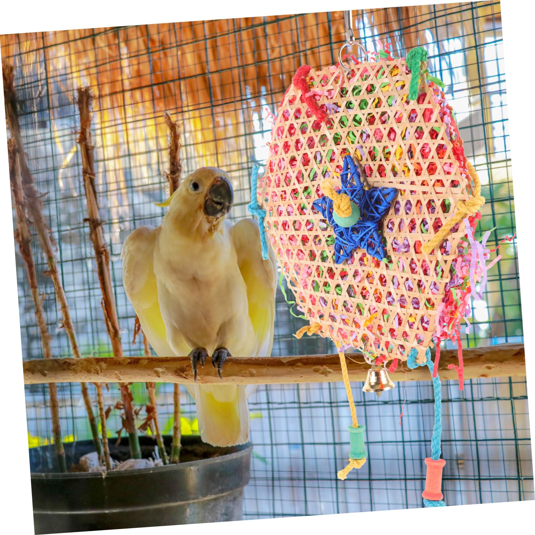 BESPORTBLE 6piezas Juguete Colgante para Aves Juguete Divertido para Periquitos y Loros para Masticar Jaula De Cuerda Natural para Mascotas