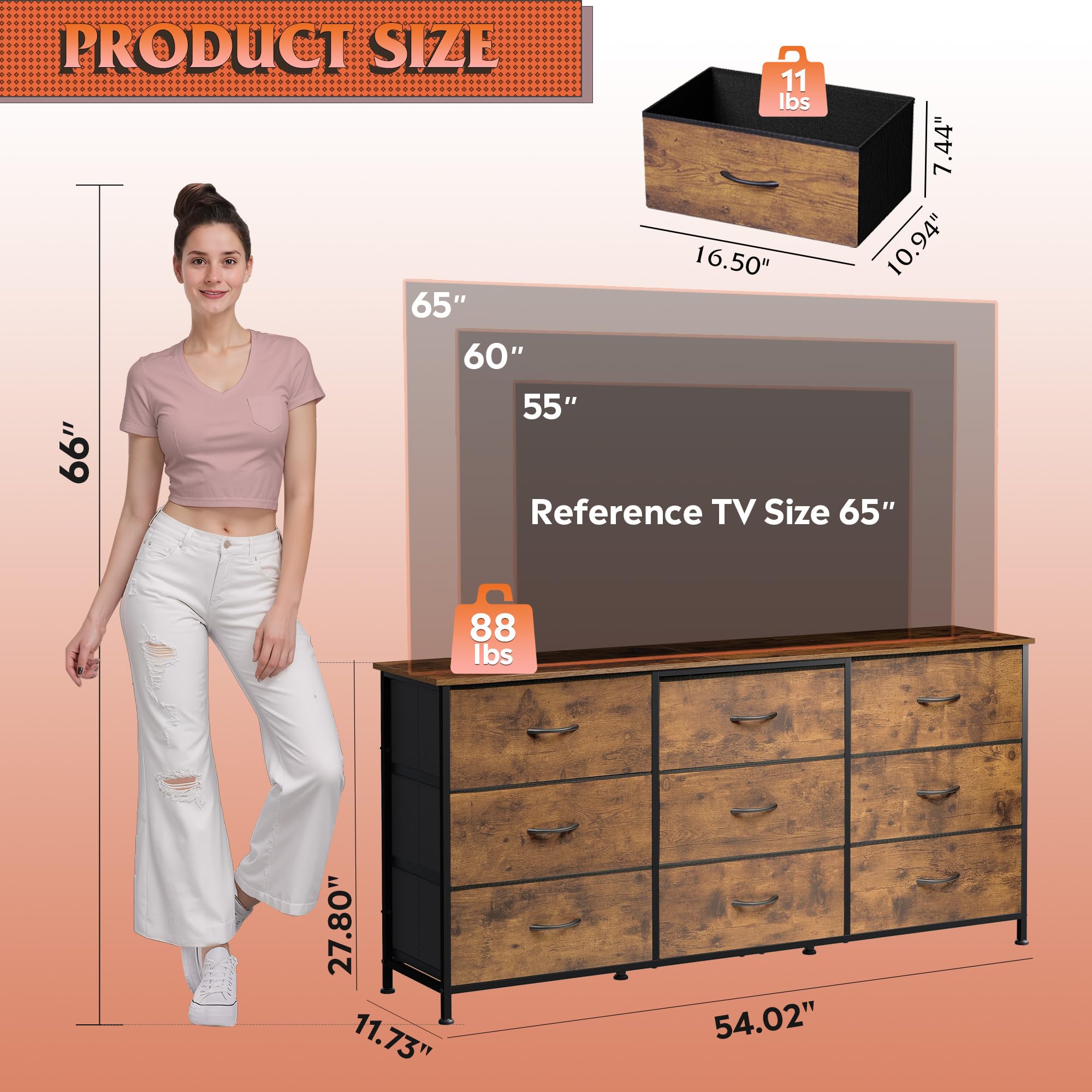 knee length dresses for ladies Buy Ashley Oma Tall Dresser 54 Inch 5 Drawers Brown main image 1