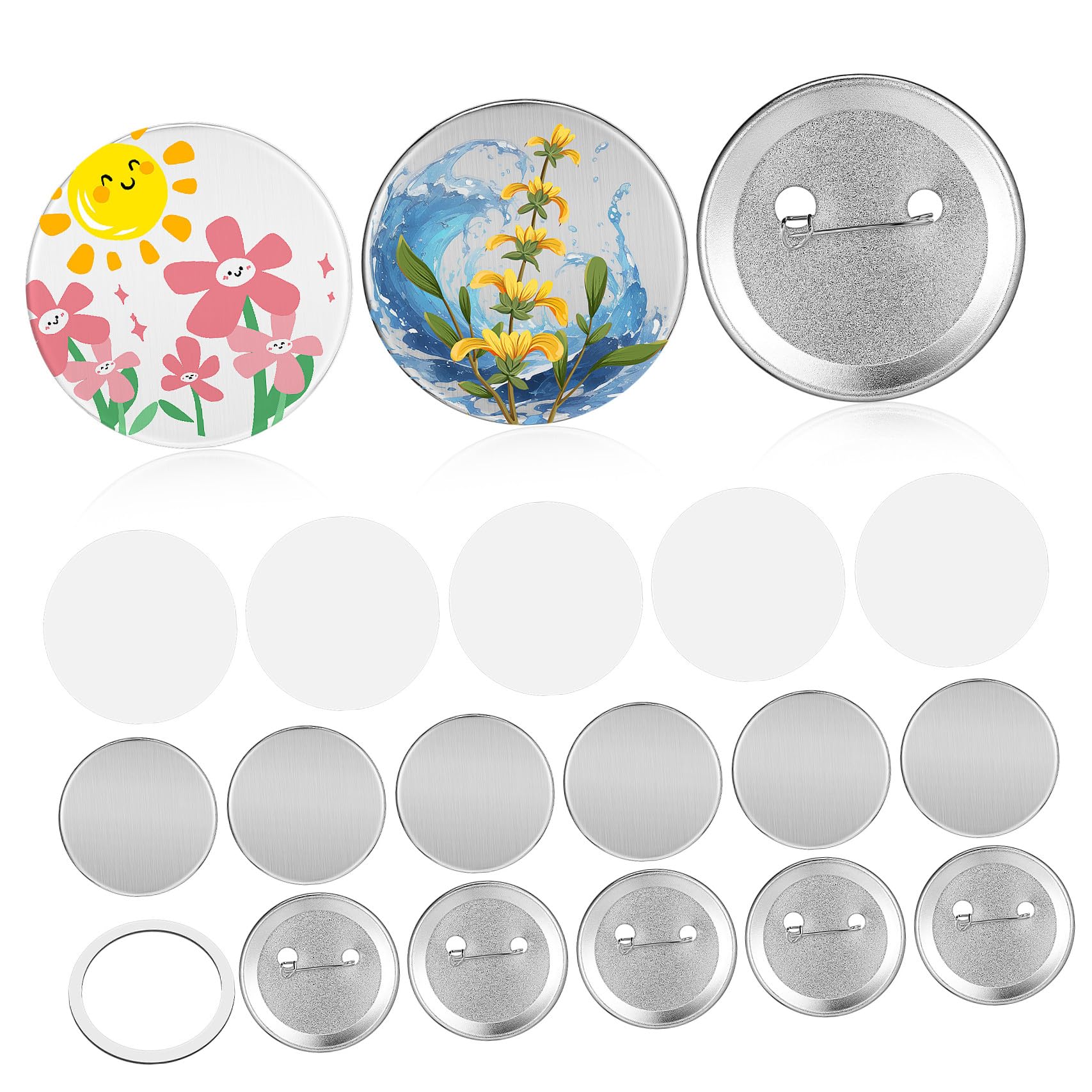 GALPADA 100sätze Button-anstecknadeln Maker Zubehör Rohlinge Button-maker Rückseiten und Schutzfolien für Diy-anstecknadeln Bastelknopfteile für Professionelle Rundbutton-herstellung