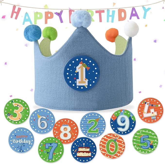 Reusable birthday crown with numbers