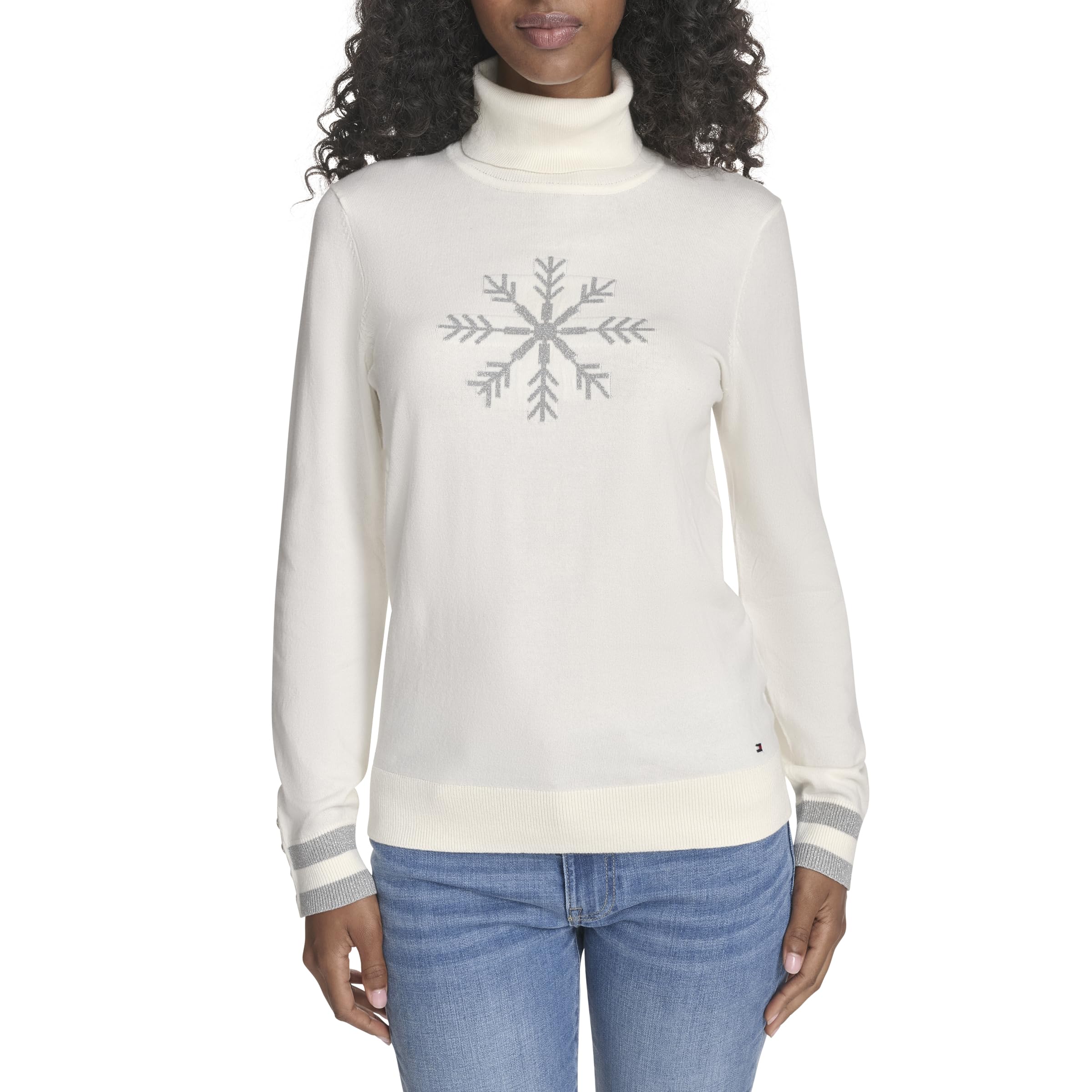 Tommy Hilfiger Women's Long Sleeve Cotton Turtleneck Light Weight Sweater