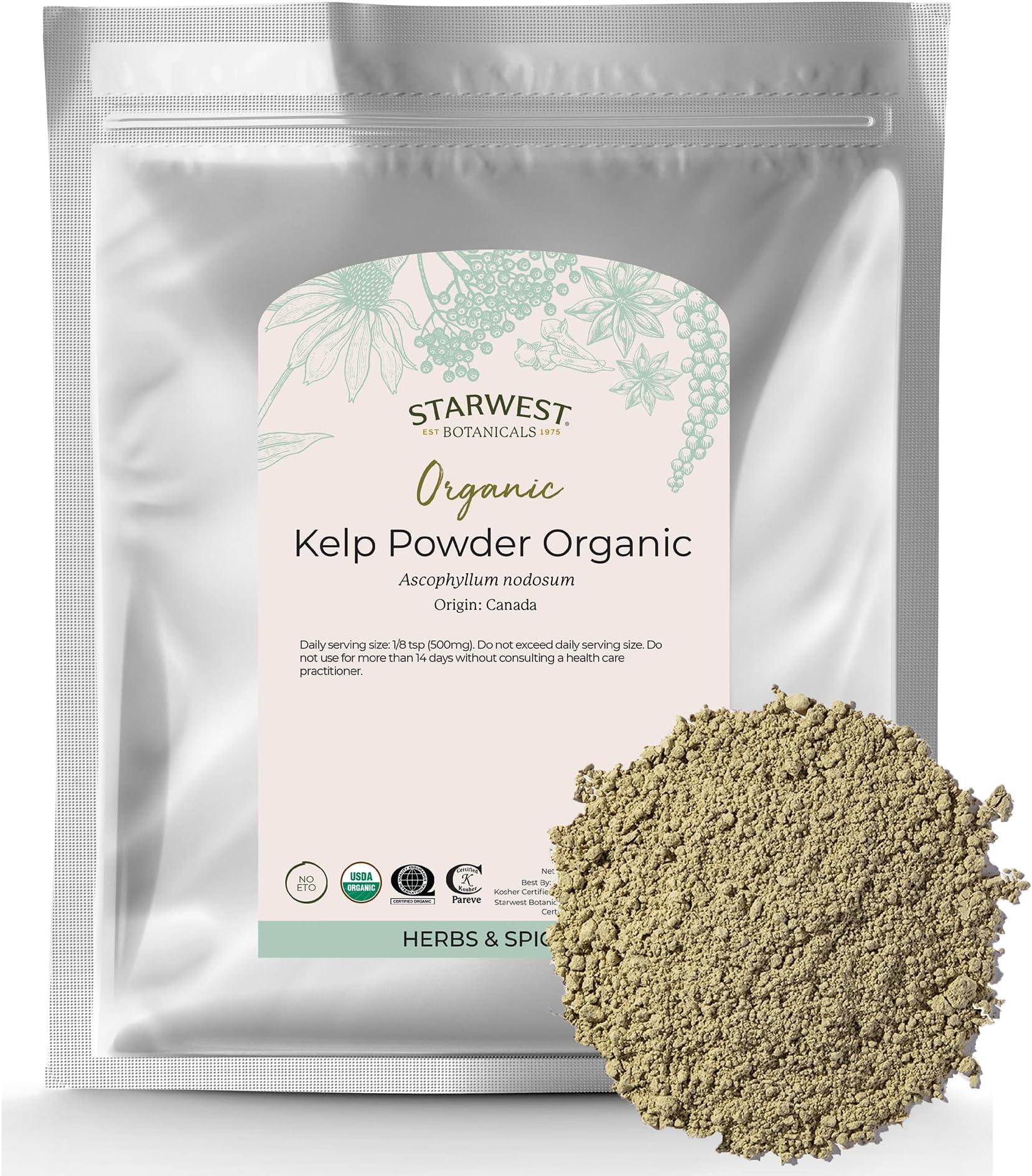 Starwest Botanicals Organic Kelp Powder, 1 Pound