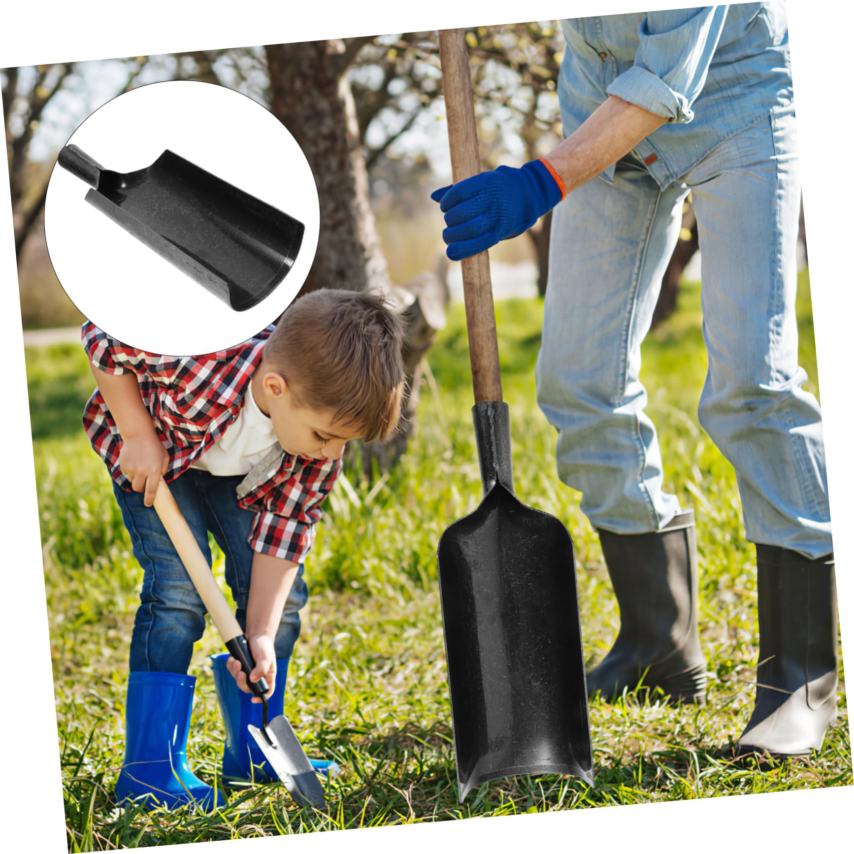 BESPORTBLE Pala de Jardín de Metal Negra de Acero al Manganeso para Excavar | Herramienta de Plantación y Excavación, Uso en Huerto y Suelo, Formato Tipo Luoyang