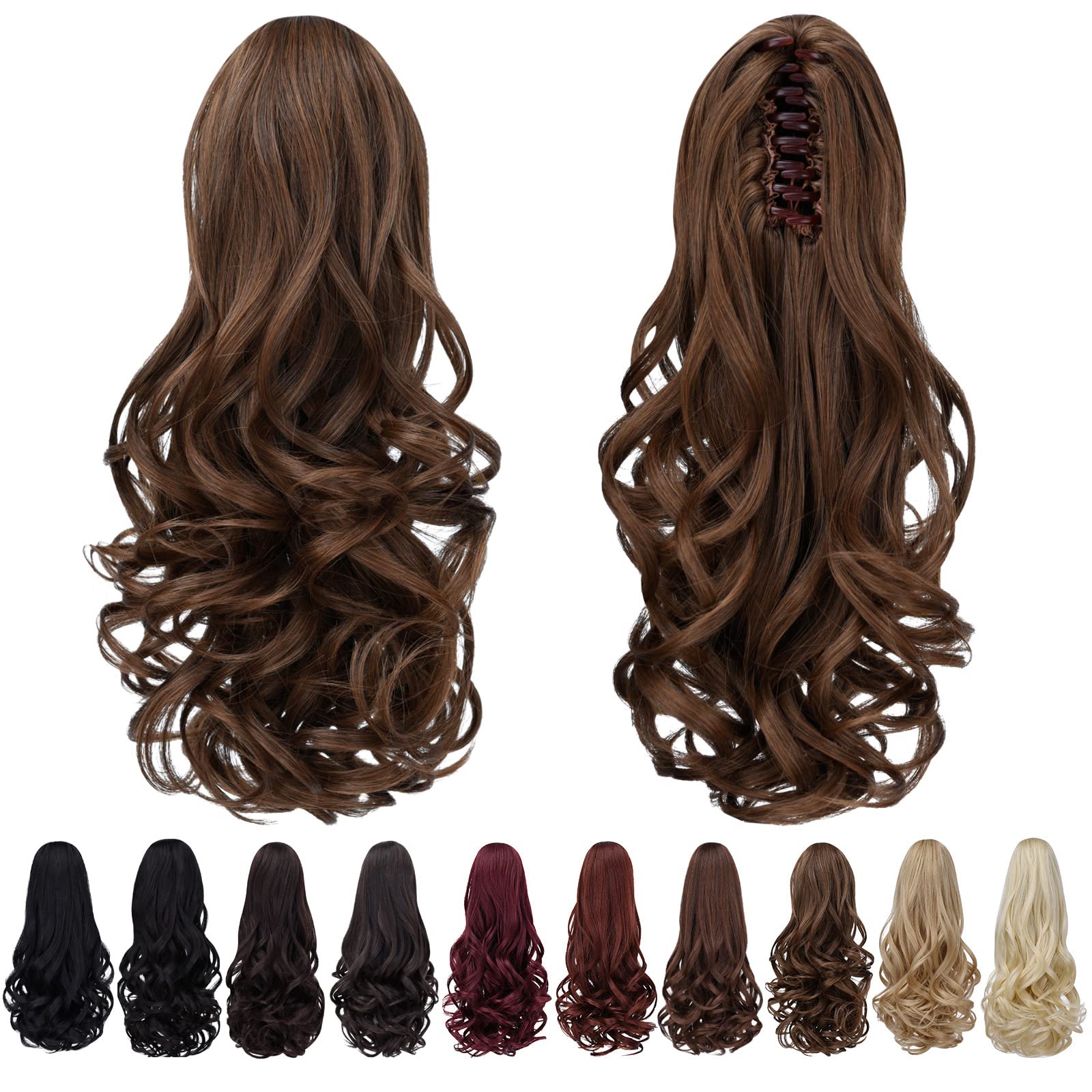 Amazon.com : SYXLCYGG Brown Ponytail Claw Clip Pony Tail  display picture 1