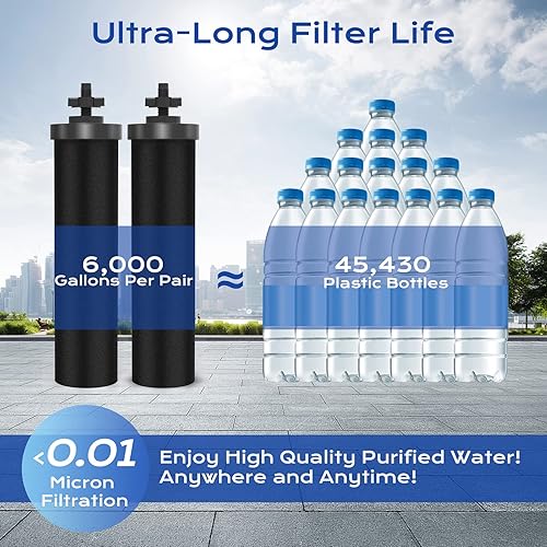 Miniatura 3 de Sistema de filtro de agua alimentado por gravedad, certificación NSF/ANSI 372, sistema purificador de agua de acero inoxidable 304 con espiga de